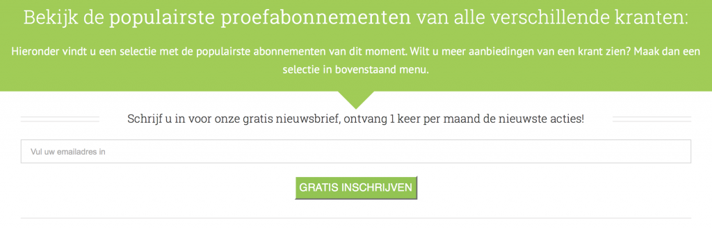 Inschrijven nieuwsbrief